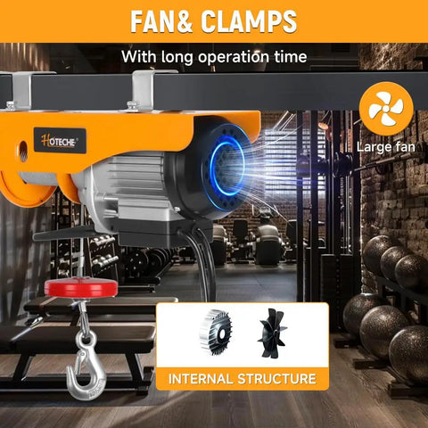 Heavy Duty Electric Hoist Providing 550 Pound Lifting Capacity And Powerful 560 Watt Motor Smoothly Moves Engines And Tools Without Breaking A Sweat For Garage Or Shop Renovations
