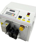 Heavy Duty Automatic Tube Cutter With Fast Stepper Motor And Dependable Belt Feed Cuts Pvc Silicone Heat Shrink Teflon Tubing front view with LCD controls.