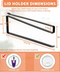 Lid holder dimensions of Absolute Knockout Tumbler Lid Organizer that snaps onto cups, showcasing measurements in modern black design.