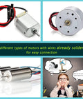 Hands On Solar And Wind STEM Kits For Kids Aged 8 9 10 11 12 Build A Solar Car Plane Wind Powered Car And Electric Fan motors with soldered wires