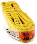 2 Inch By 8 Foot Nylon Lifting Sling Built Tough For Real Lifts USA Made 2 Ply 900 Webbing Type 3 Flat Eye And Eye Rigging Rated 6400 Lb Vertical 5100 Lb Choker 12800 Lb Basket Load Capacity