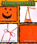 12 Ft Skeleton Costume Accessories Set With Pumpkin Hat Pumpkin Shaped Clothes And Handheld Fabric Basket details view