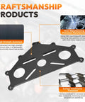 Billet Aluminum Engine Safe Stand Adapter Plate For Chevy Small Block Big Block And GM LS LT V8 Engines Beefy Built Heavy Duty Durable Fitment For LS1 LS2 LS3 LS6 LS7 LS9 L76 L92 L96 LQ4 LQ9 And More black anodized billet aluminum plate
