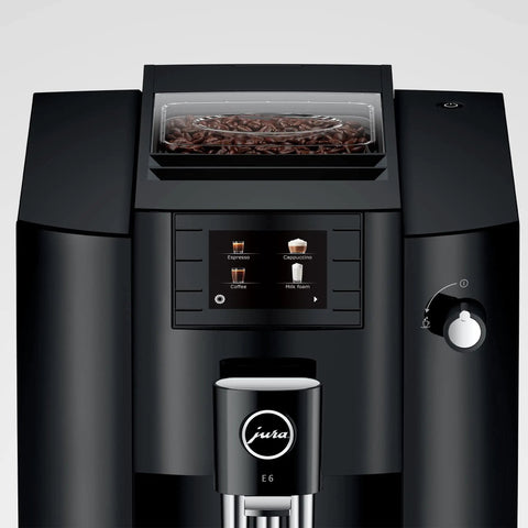 NoDrama Automatic Coffee Machine With OneTouch Espresso Brewing Milk Froth And Rapid SelfClean Design programmable interface in flat black.