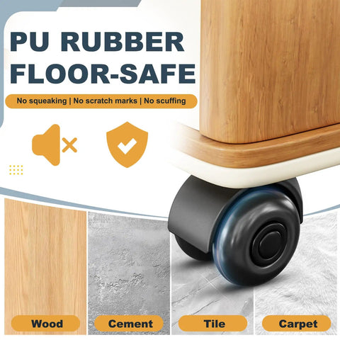Hard Core 2 Inch Swivel Caster Wheels Set Of 4 Built For Heavy Lifting With Smoother Than Glass Rolling Performance featuring floor-safe PU rubber.