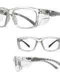 Tough Safety Glasses With Side Shields Anti Fog Clear Lens ANSI Z87 Plus Certified Protective Eyewear For Men And Women displaying comfortable clear design.