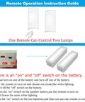 Fabric Wall Sconce Lighting 11.8 Inch Tall Two Pack With Remote operation guide showing battery switch details and remote control.