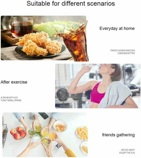 Image showcasing Snap This Ultra Fast Countertop Ice Maker for home meals, post-exercise hydration, and friendly gatherings.