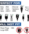 Pair of Construct Pro Speedy’Z Mini spring-lock cable pass-through ports, black, 1.5” outer / 1” inner diameter.