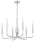 6 Light Rustic Industrial Chandelier With Brushed Nickel Finish for Dining Room Living Room Kitchen Island Foyer Candle Style