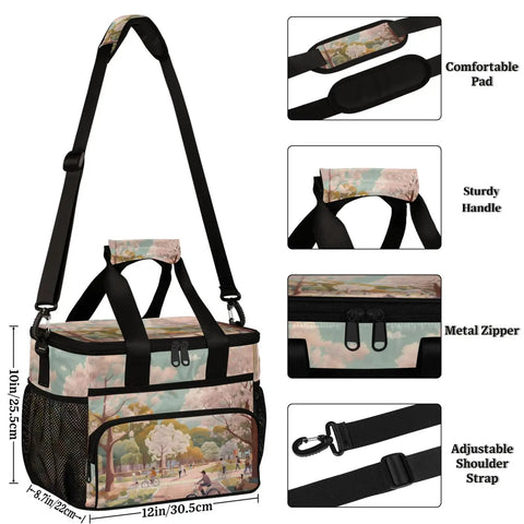 Insulated Picnic Backpack For Everyday Lunch On The Go With Large Capacity Durable Portable Lunch Bag with strap detail