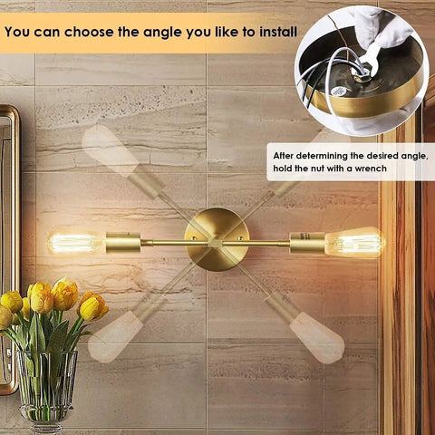 Two Light Brass Vanity Lights Over Mirror Dope Modern Semi Flush Mount Ceiling Fixture For Bathroom Hallway Bedroom