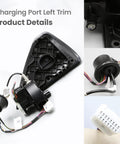 Heavy Duty Charging Port Door Cover Rear Left Fits Tesla Model 3 And Model Y 2017 To 2023 detailed view showing connectors and housing