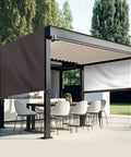 All Weather Pergola Replacement Canopy For Outdoor Patio Porch Backyard 16 By 8 Ft Waterproof Shade Top Cover in Coffee