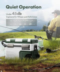 Dual Zone 39 Quart 12 Volt Portable Car Refrigerator With Independent Temp Control for quiet outdoor use near fishing spot