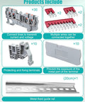 Industrial Grade Heavy Duty Din Rail Terminal Block Kit With 32 Amp Push In Connectors Made For Plug And Play Electrical Wiring includes 30 modules.