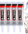 Clear Rhinestone Glue for Jewelry Making and Nail Art 4 Pack 15mL with Precision Tip Quick Dry Bedazzling Adhesive tubes.