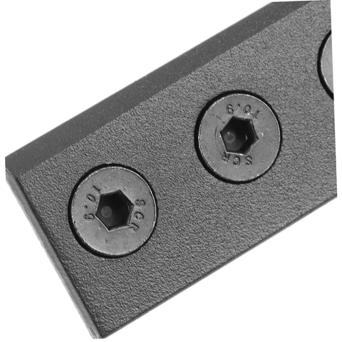 Black Sliding Barn Door Hardware Track Connector Kit Replacement Set With Flat Mending Plates For No Hassle Install Durable Metal Bracket Connectors Keeps Tracks Flush And Scratch Free Ready For Indoor Or Outdoor Barn Door Projects close-up view