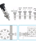 Heavy Duty M8 Stainless Steel Self Locking Spring Plunger With Rustproof Pin showing installation and operation mechanism.