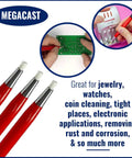 Fiberglass Scratch Brush Pen Set 3 Pack For Jewelry Watches Coins And Electronics Cleaning Rust And Corrosion Removal In Tight Spaces