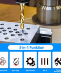 Six Piece All In One Time-Saving Combination Drill Tap Bit Set Titanium Coated High Speed Steel in action drilling metal