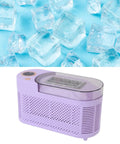 Compact Counter Ice Maker Cranks Out Eight Chill Cubes Quick And Slick Lil Build with visible ice cubes and sleek purple design.