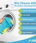 Grime Busting Ultra Soft 50 Pack Microfiber Cloths For Cars, Home And Kitchen in laundry room being added to washing machine