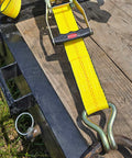 Heavy Duty 2 Inch By 27 Foot Ratchet Tie Down Straps With Wire Hooks 10 Pack 10,000 Lbs Breaking Strength 3,333 Lbs Working Load Limit