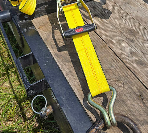 Heavy Duty 2 Inch By 27 Foot Ratchet Tie Down Straps With Wire Hooks 10 Pack 10,000 Lbs Breaking Strength 3,333 Lbs Working Load Limit