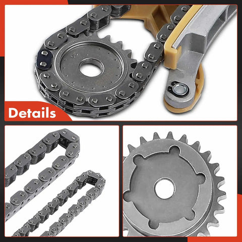 Close-up of 17 Piece Engine Timing Chain Kit With Tensioner And Guide For Ford Explorer Ranger Mazda B4000 Mercury Mountaineer 4.0L SOHC V6