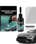 Windshield Crack Repair Kit Quick Fix For Chips And Cracks In Minutes With Invisible Finish includes liquid, applicators, scraper, luxury car