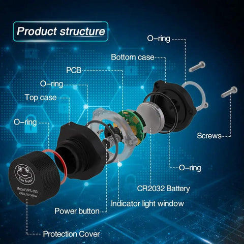 Vacuum Pump Handle With Vacuum Alertor For Pre Dive Leak Check, No Fuss Operation product structure diagram