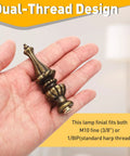 2 Pieces Bronze Lamp Finials 3.4 Inch Tall With Cleaning Cloth For Table And Floor Lamps Retro Vibe Shade Holder Cap Knob