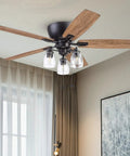 Ceiling fan with Four Pack Clear Seeded Glass Lamp Shade Replacements For Ceiling Fans Chandeliers Pendant Lights Vanity Lights