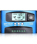 MPPT Solar Charge Controller 100A 12V/24V Auto Regulator With Dual USB Ports And Large LCD Display For Lead Acid Batteries