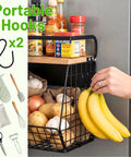 Magnetic Fridge Shelf With Wood Lid Durable Fruit Potato And Onion Storage Bins Pantry Organizer For Refrigerator Kitchen Counter And Cabinet Large Magnetic Spice Rack For Easy Refrigerator Organization.