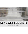 Wet concrete surface with text 'Seal Wet Concrete After Only 1 Hour' for Sikaflex 1C SL Self Leveling Polyurethane Sealant.