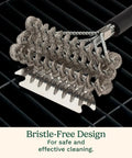 Triple Coil Grill Brush 17 Inch Stainless Steel Bristle Free Scraper For All Grates With Flexible Coils For Tight Spots And Sides