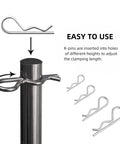 Adjustable Porous Clevis Pin Kit With Spring Steel 8 Hole Pin And R Clip, showing secure pin assembly detail