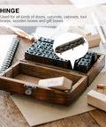 Heavy Duty Antique 90 Degree Cabinet Door Hinges Set for small flush installations on wooden boxes with screws included
