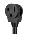 Close-up of 1.5 Foot Welder Adapter Cord 4 Prong NEMA 14-30P to 6-50R 240V Heavy Duty STW 10AWG 3C 12,500 Watt Power Cable plug
