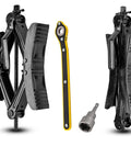 X Shaped Heavy Duty Wheel Stabilizer For Travel Trailers Campers And RVs Adjustable 3.5 To 12 Inch With Wrench Socket And Included Tools