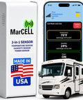 Cellular Temperature Humidity And Power Monitor For Homes And Remote Sites With 24 Seven Monitoring And Instant Alerts Made In USA Verizon Compatible For RVs Pet Safety Monitoring Second Homes And Greenhouses, white unit and RV