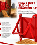 Heavy Duty Steel Sliding Grain Gate 9 By 9 Inch Slide Door For Ibc Tank And Grain Bin Manual Bulk Feed Dispenser on wall