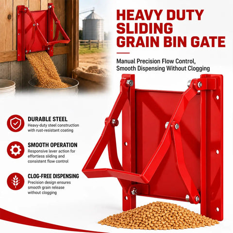 Heavy Duty Steel Sliding Grain Gate 9 By 9 Inch Slide Door For Ibc Tank And Grain Bin Manual Bulk Feed Dispenser on wall