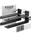 Hidden Floating Shelf Brackets Black Carbon Steel Set For Seven And One Quarter Inch True Size Fit For Eight Inch Boards Four Pack