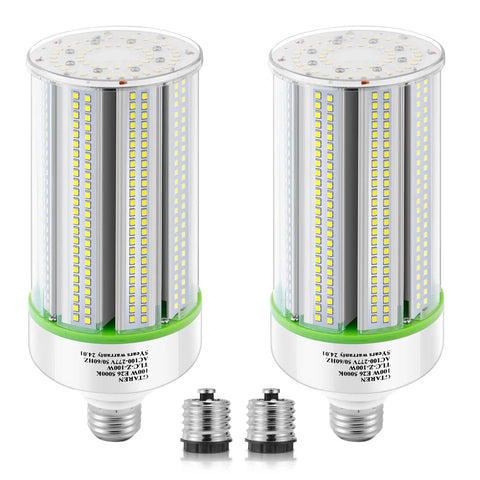 Ultra Bright 100W LED Corn Bulb 14000 Lumen Daylight 5000K with 360 Degree Beam E26 E39 Base