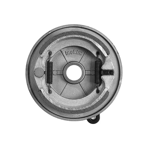 Beefed Up Heat Resistant Drum Brake Cover for Electric Scooters and Skateboards, front view showing brake details.
