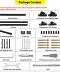 Zero Sweat Setup Adjustable Outdoor Step Railings For Porch And Stairs Adjusts From Zero To Thirty Degree Angles package contents and tools