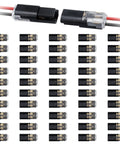 50 Pack Double Wire Plug In LED Strip Light Connectors 2 Pin Quick Connect With Locking Buckle No Stripping For AWG 18 22 Wires